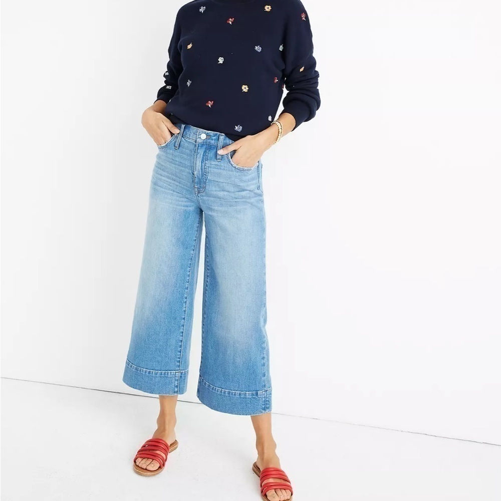 Madewell Wide-Leg Crop Jeans in Delancey Wash